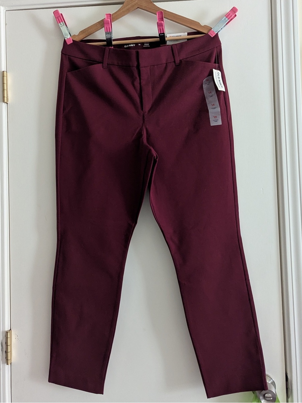 Old Navy Pixie High-Rise Pants in Burgundy